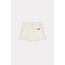 Women Denim Short - Bleached White Denim