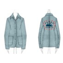 Women Workwear Jacket - Bleached Blue Denim