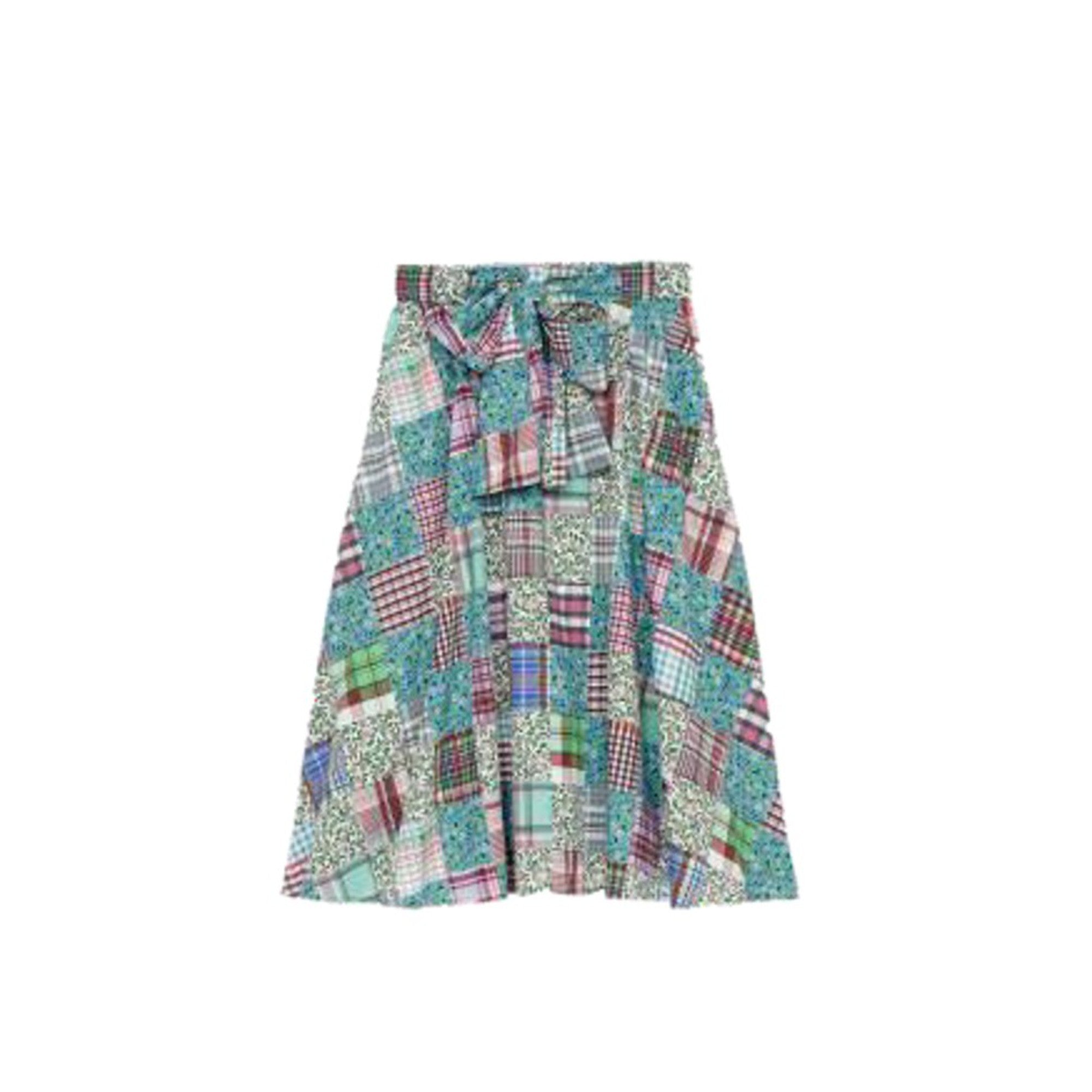 Women Midi Skirt Knot Detail - Multicolor