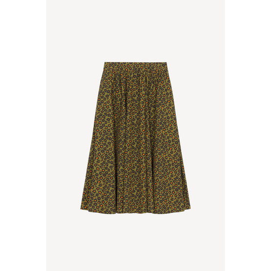 Women Printed Midi Skirt - Khaki