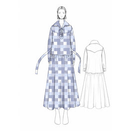 Women Printed Sailor Midi Dress - Light Blue