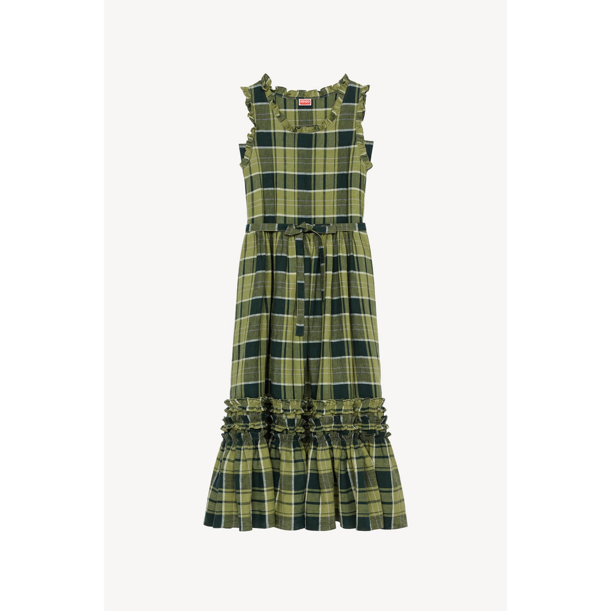 Women Sleeveless Midi Dress - Grass Green
