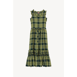 Women Sleeveless Midi Dress - Grass Green