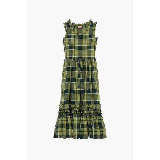 Women Sleeveless Midi Dress - Grass Green