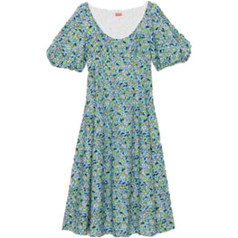 Women Midi Dress - Cyan