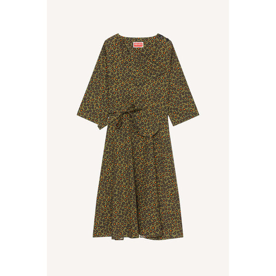 Women Printed Midi Dress - Khaki