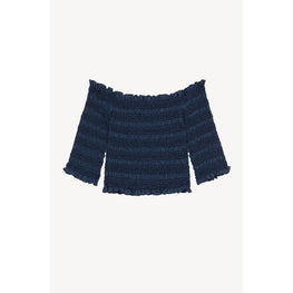 Women Smocked Top - Midnight Blue