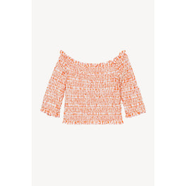 Women Smocked Top - Medium Orange