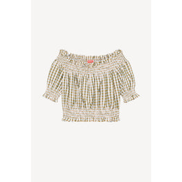 Women Offshoulder Cropped Top - Grass Green