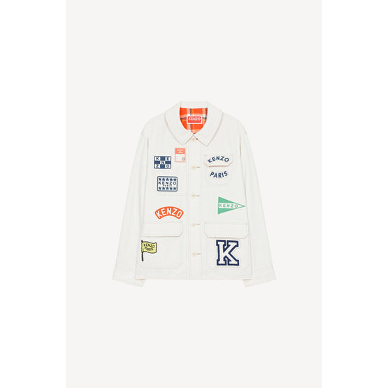 Women Workwear Jacket With Badges - Off White