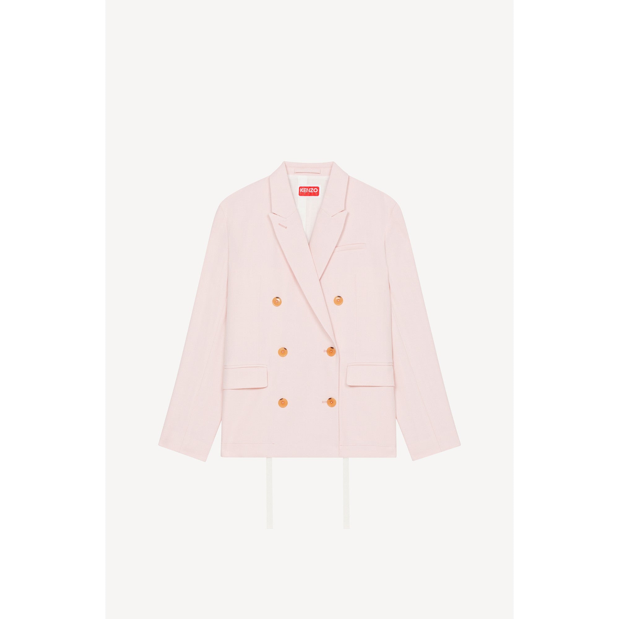 Women Double Breasted Blazer - Faded Pink