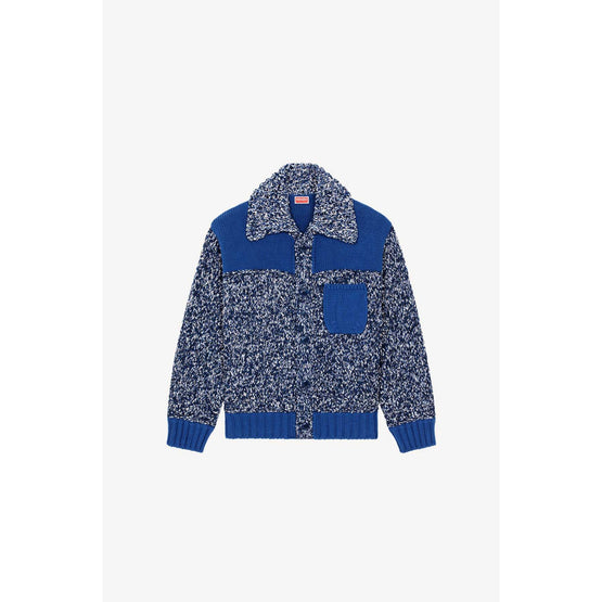 Men Fisherman Mouline Cardigan - Midnight Blue