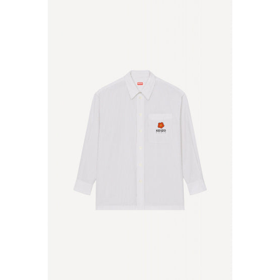 Men Boke Flower Crest Stripe Shirt - Midnight Blue