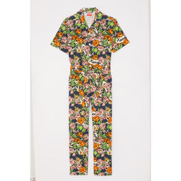 Men Hawai Flower Jumpsuit - Midnight Blue