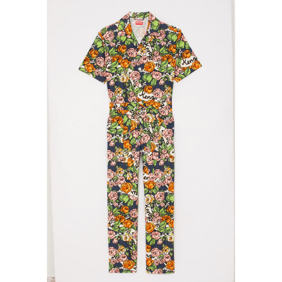 Men Hawai Flower Jumpsuit - Midnight Blue