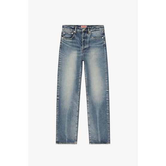 Men Medium Stone Asagao Straight J - Medium Stone Blue Denim