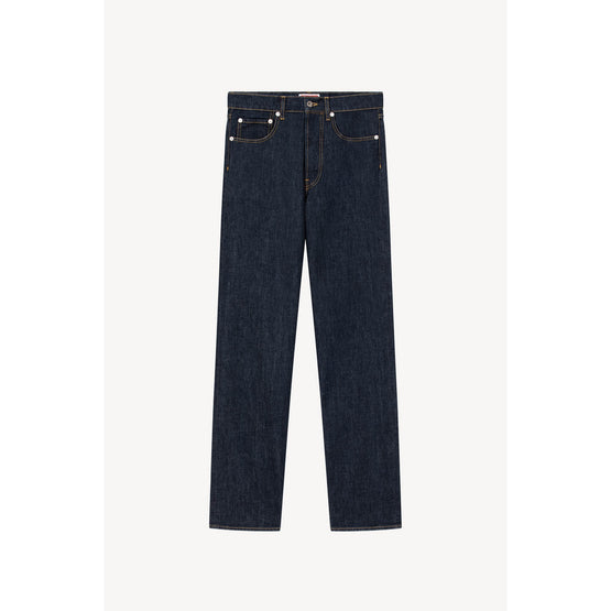 Men Asagao Straight Fit Jeans - Rinse Blue Denim