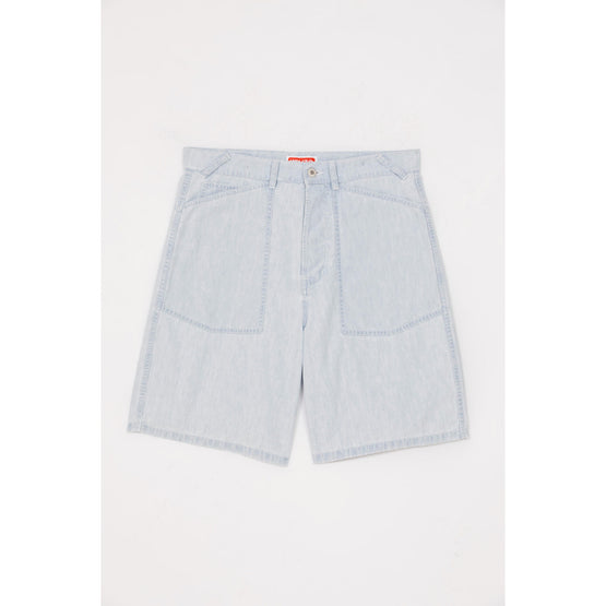 Men Sailor Loose Fit Denim Short - Bleached Blue Denim