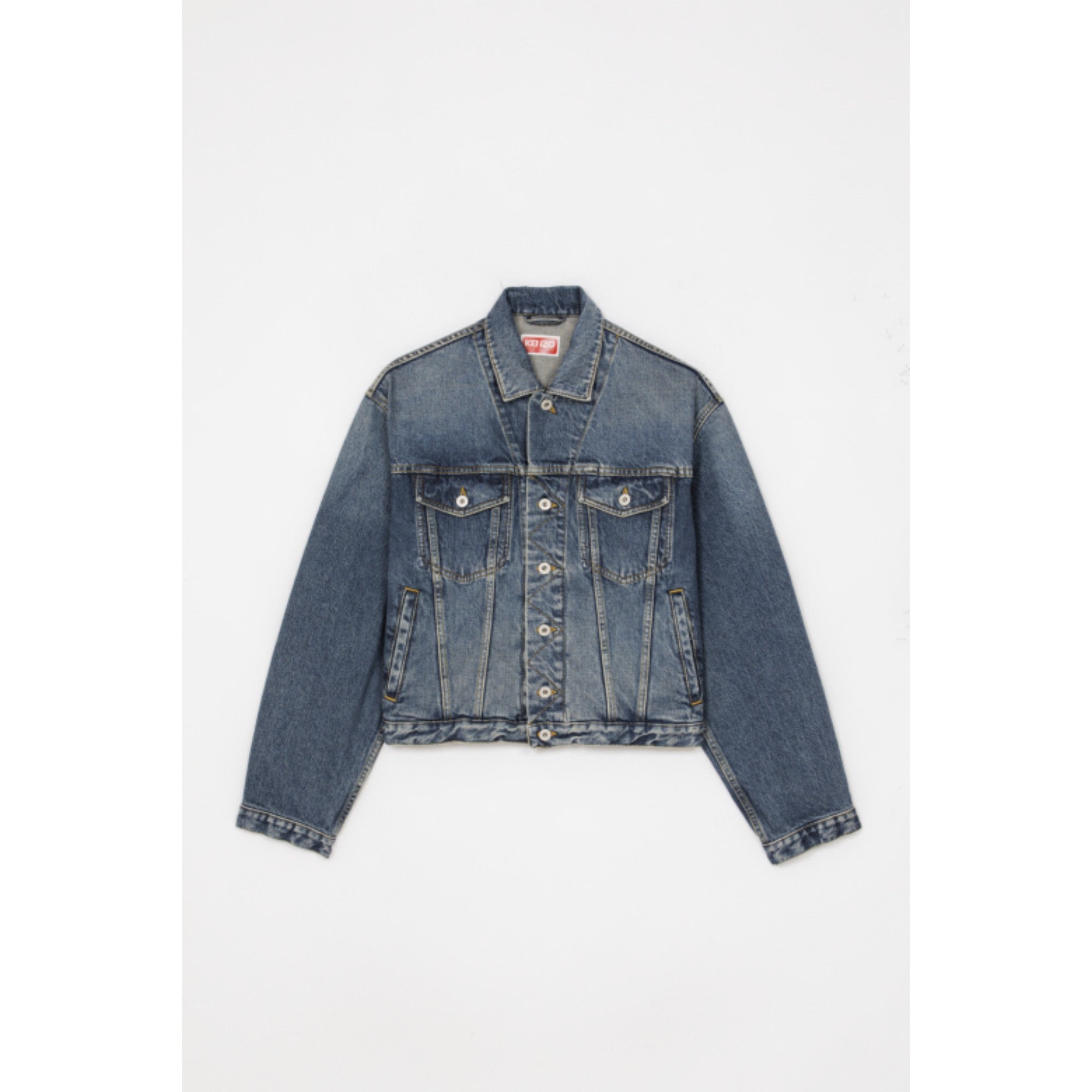 Men Medium Stone Denim Trucker J - Medium Stone Blue Denim