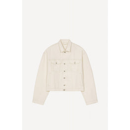 Men Bleached Denim Trucker Jacket - Bleached White Denim