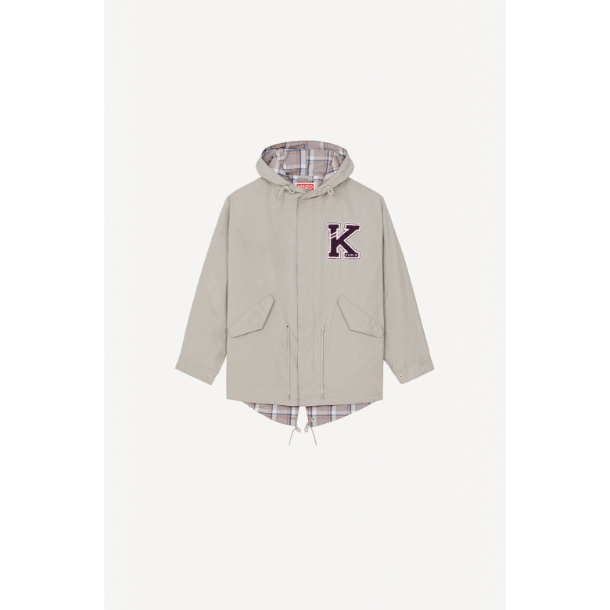 Men Kenzo College Fishtail Parka - Pearl Grey