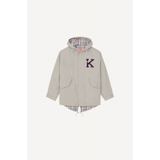 Men Kenzo College Fishtail Parka - Pearl Grey