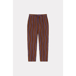 Men Wavy Stripe Slim Pant - Dark Camel