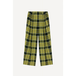 Men Checks Zoot Suit Pleated Pant - Grass Green