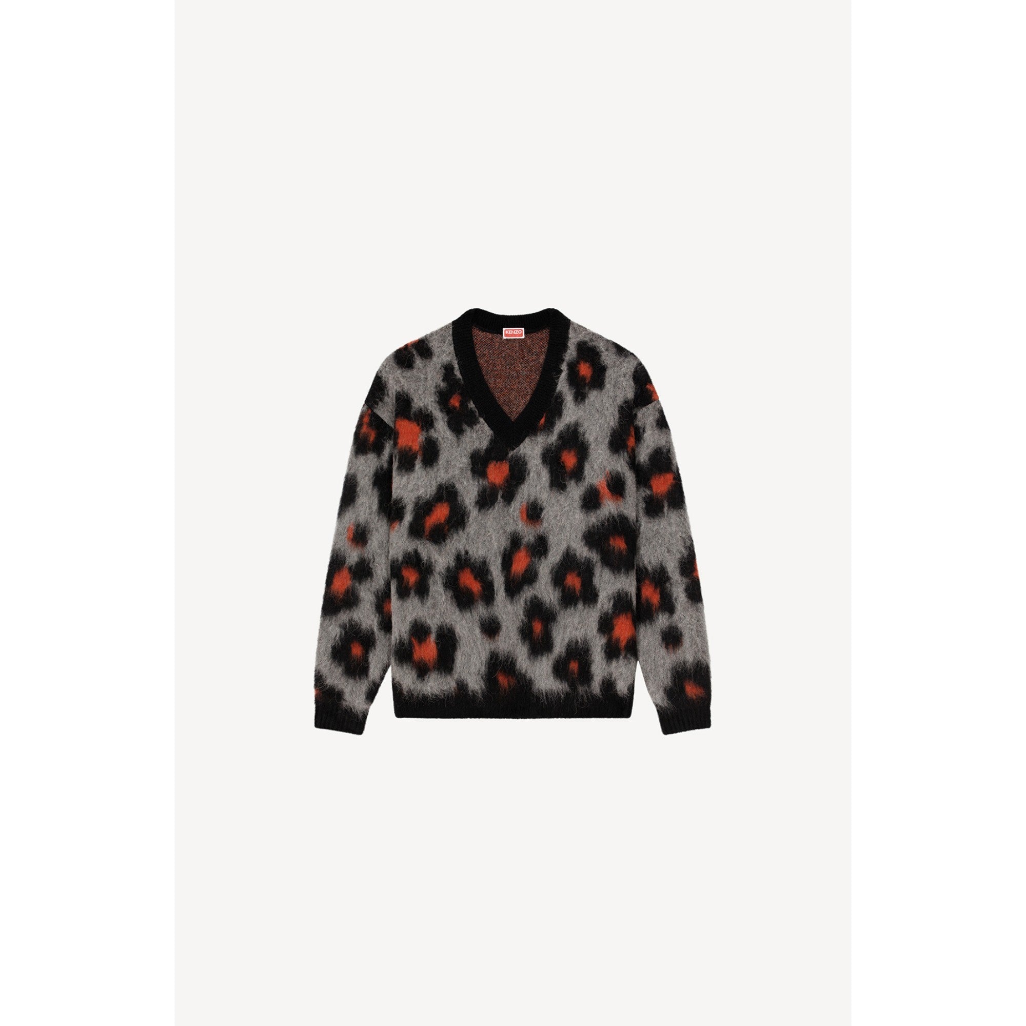 Men Hana Leopard Jumper - Middle Grey