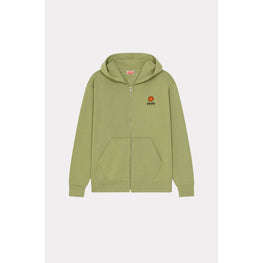 Men Boke Flower Crest Fz Hoodie - Sage Green