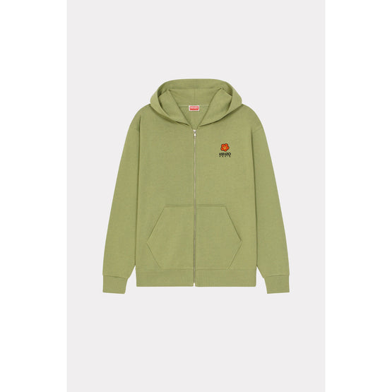 Men Boke Flower Crest Fz Hoodie - Sage Green
