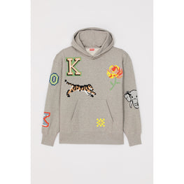 Men Kenzo Pixel Oversize Hoodie - Pearl Grey