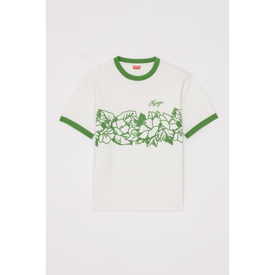 Men Hawaiian Flower Slim T-Shirt - Grass Green