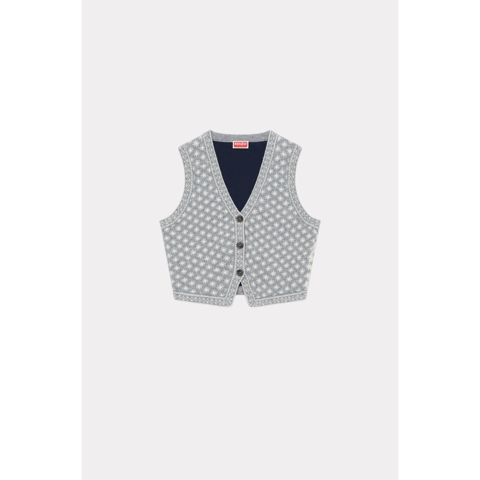 Women Fairisle Vest - Pale Grey