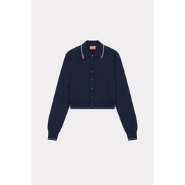 Women Light Polo Cardigan - Midnight Blue