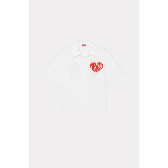Women Kenzo Hearts Hawaiian Shirt - White