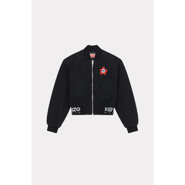Women Target Black Bomber Jacket - Rinse Black Denim