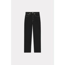Women Solid Asagao Straight - Rinse Black Denim