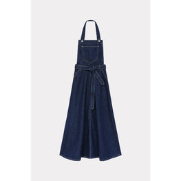 Women Long Dress - Rinse Blue Denim
