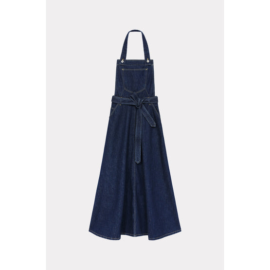 Women Long Dress - Rinse Blue Denim