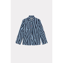 Women Dazzle Stripe Workwear Jacket - Rinse Blue Denim