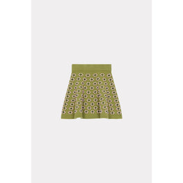 Women Popcorn Fairisle Mini Skirt - Green