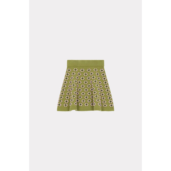 Women Popcorn Fairisle Mini Skirt - Green