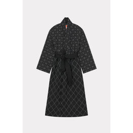 Women Kenzo Sashiko Stitch Long Coat - Black