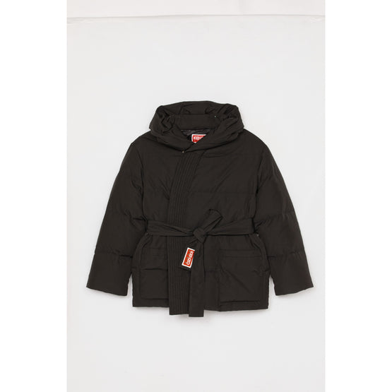 Women Kimono Down Jacket - Black