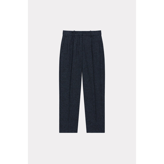Women Checks Tailored Pants - Midnight Blue