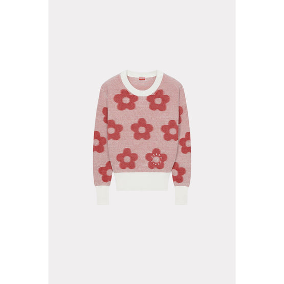 Women Flower Jacquard Jumper - Off White