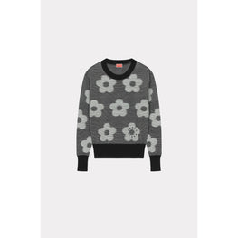 Women Flower Jacquard Jumper - Black