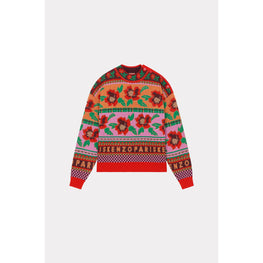 Women Fairisle Lurex Jumper - Cherry