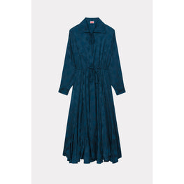 Women Roses Long Dress - Midnight Blue